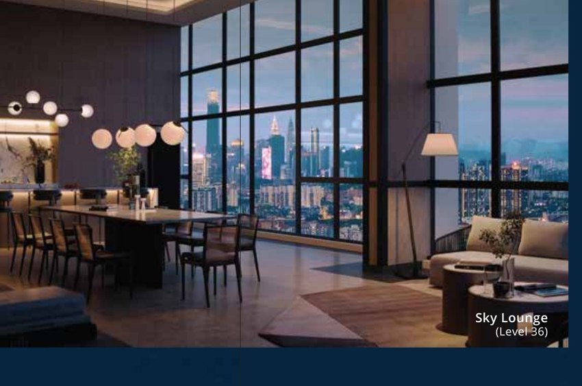Levia Residence sky lounge on Level 36 with city views
